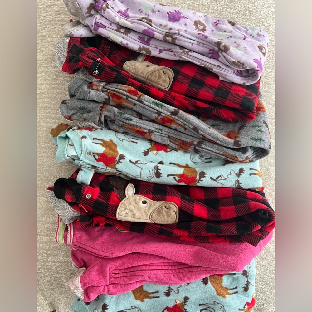 4T Fleece Footies Lot of 7